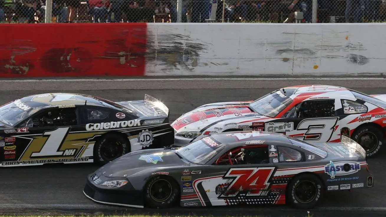 High-speed race car action on track