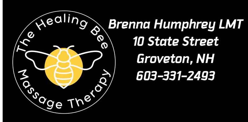Massage therapy business card with bee logo